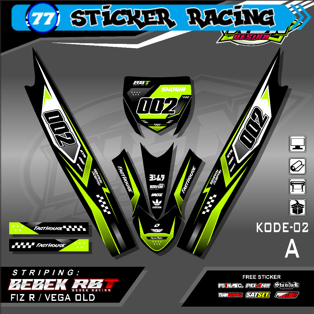 Sticker Striping Motor Fiz R - Vega Old Rbt Bebek Modif Supermoto Simple