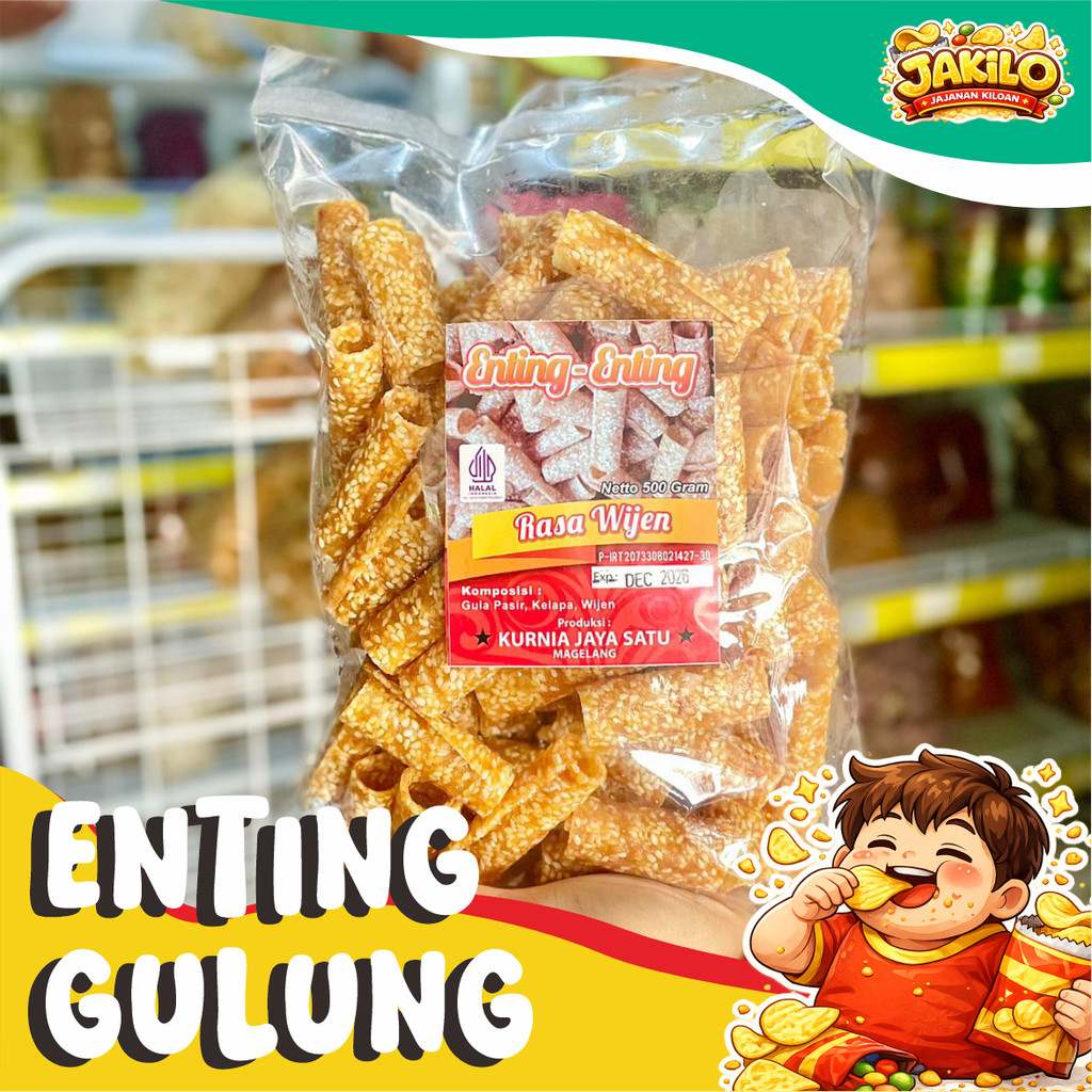 Enting Enting Gulung 1kg 500gr Ting-ting Wijen Jahe Kacang - JAKILO Jajanan Kiloan