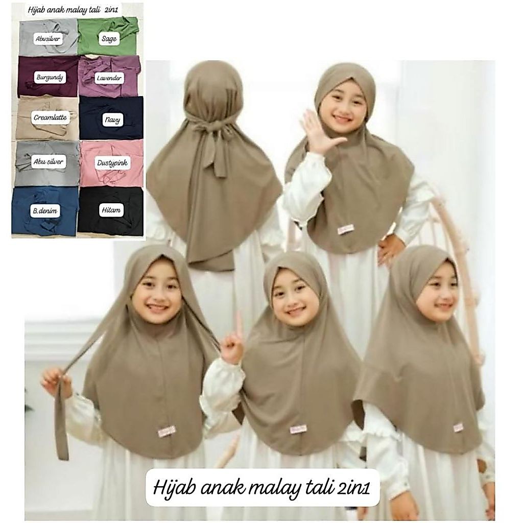 Hijab instan anak malay tali/arvino