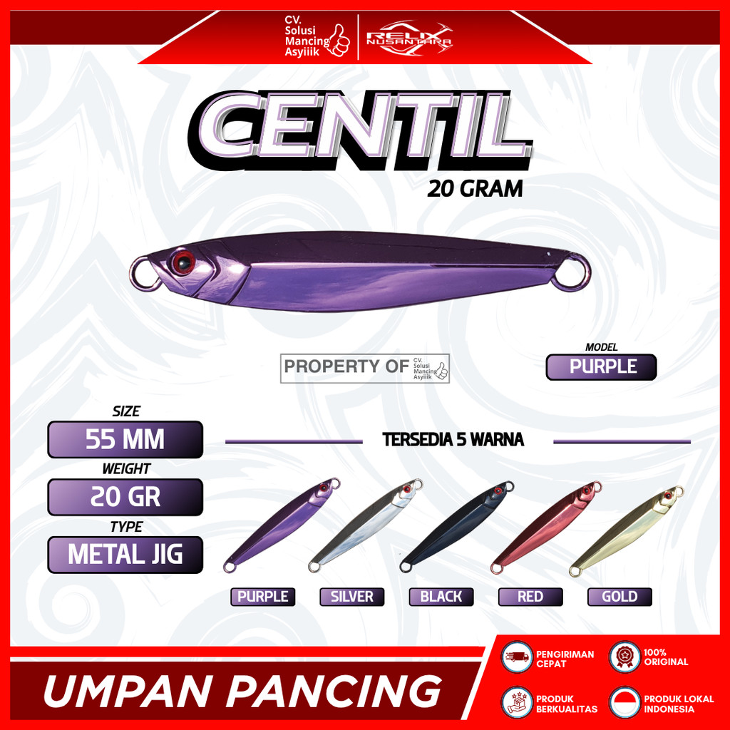 UMPAN RELIX NUSANTARA METAL JIG CENTIL| SIZE 20 GRAM