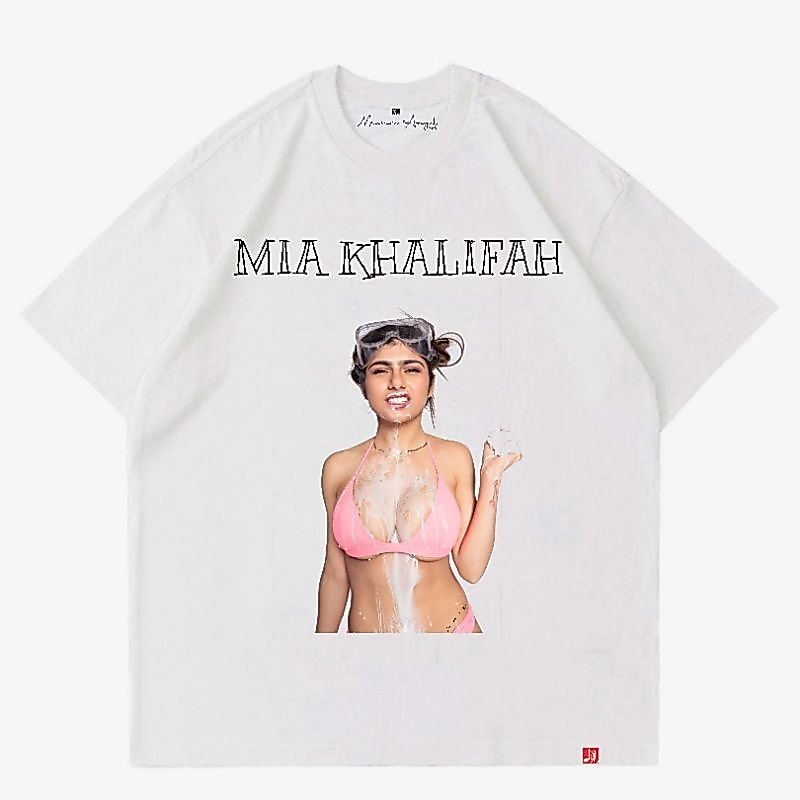 (A203) T-SHIRT MIA KHALIFA RAP TEE | KAOS VINTAGE "MIA KHALIFAH" TULISAN METAL | BAJU TOKOH MOVIE FI
