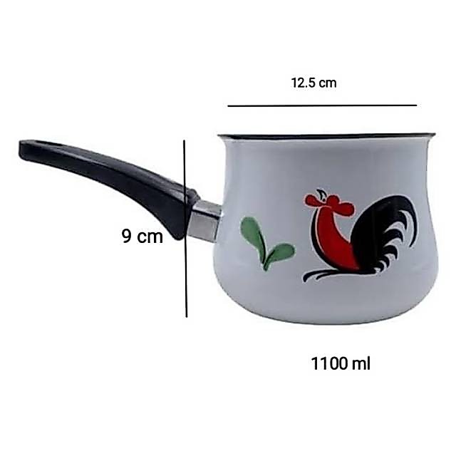 Sentra Living Panci Enamel Milk Pan Ejiri Ayam Jago Kukuruyuk