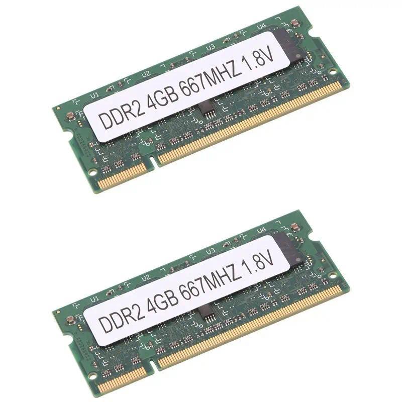 Exquisite-2X DDR2 4GB Laptop Ram Memory 667Mhz PC2 5300 SODIMM 1.8V 200 Pins For AMD Laptop Memory