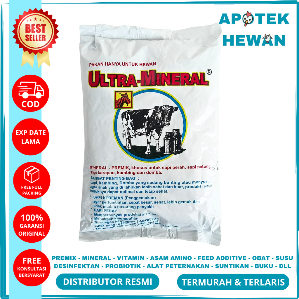 ULTRA MINERAL SAPI 1 Kg - Suplemen Penggemuk Sapi Kambing Ternak - Penambah Nafsu Makan Sapi Kambing