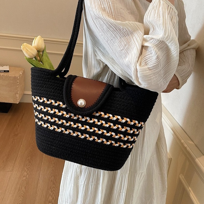 MELVI STORE GT 166 Tas Bahu Wanita Tas Jinjing Retro Tote Bag
