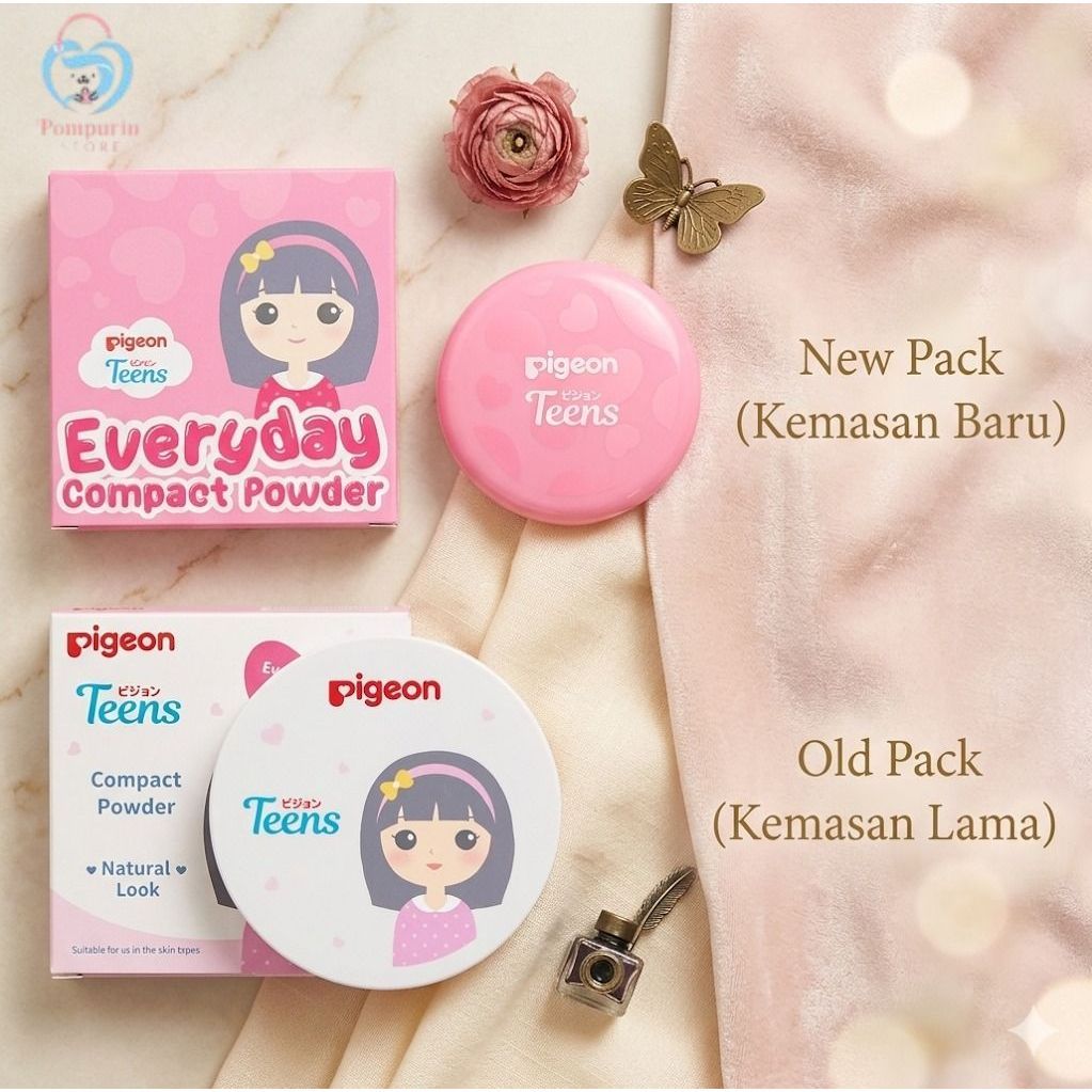 Pigeon Teens Everyday Compact Powder - Bedak Padat Pigeon Pack Pink