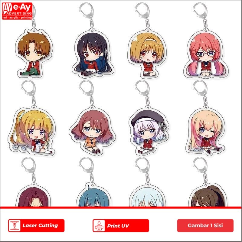 Eay Advertising - Gantungan Kunci Anime Classroom Of The Elite Akrilik Bening Transparan Keychain Ha