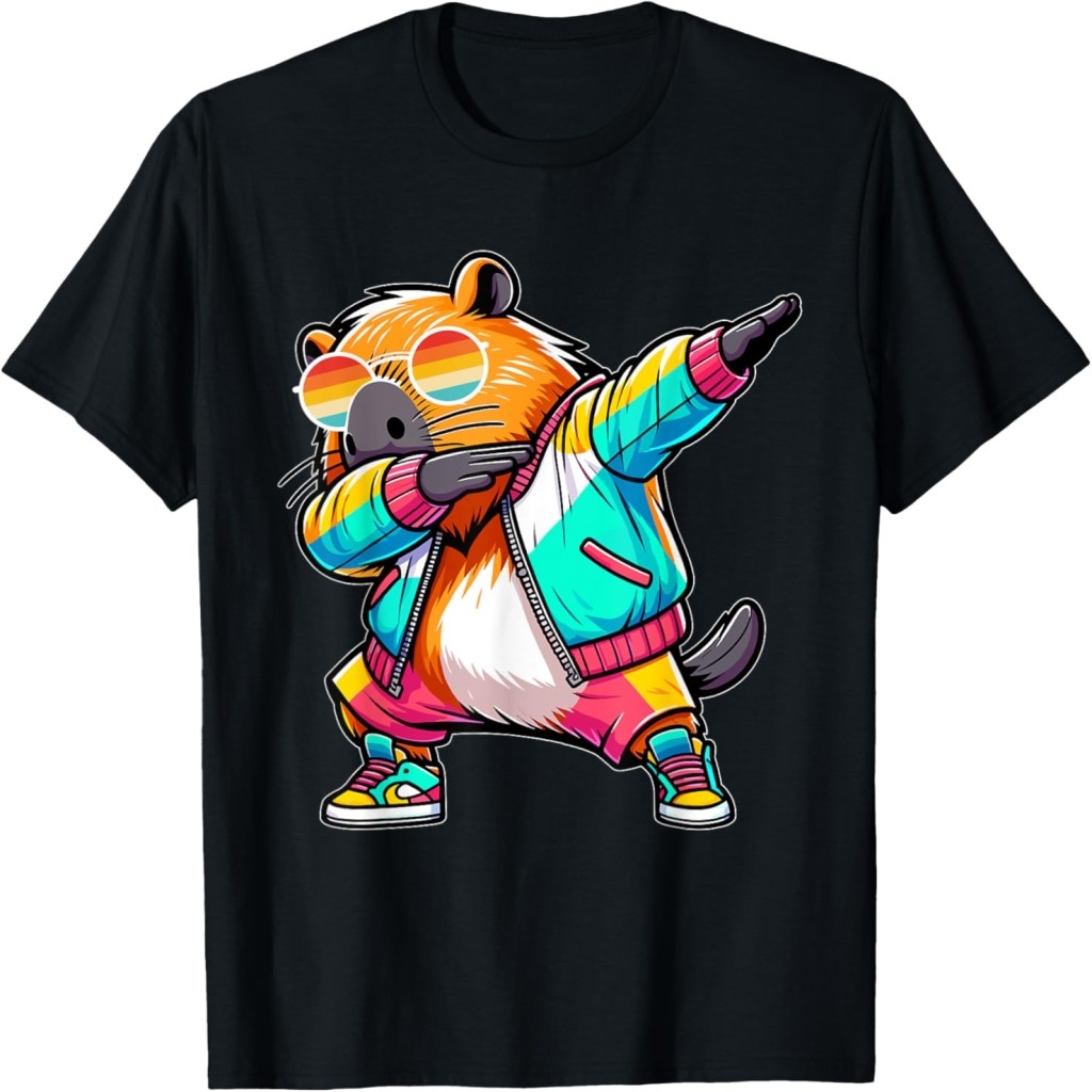 Cute Dabbing Capybara Boys Capybara Lover Kids T-Shirt