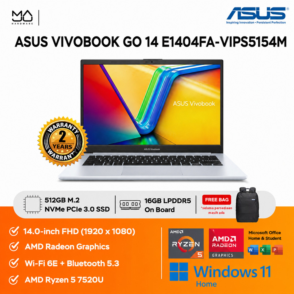 ASUS E1404FA VIPS5154M VIPS5155M VIPS5156M R5 40/16GB/512GB/14" FHD/W11 Vivobook Go 14