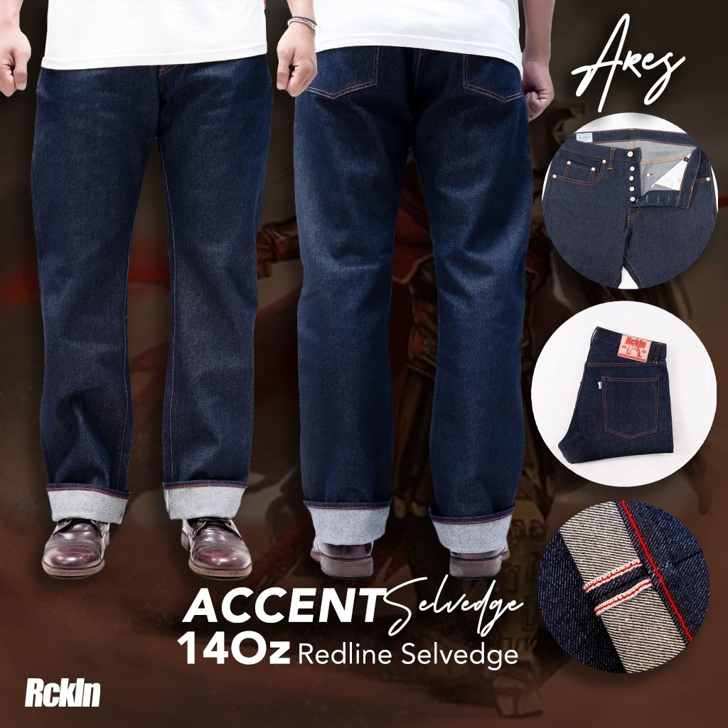 ROROHAJA RCKLN - Red Selvedge Accent ARES Raw Denim 14oz Slim Straight Cut