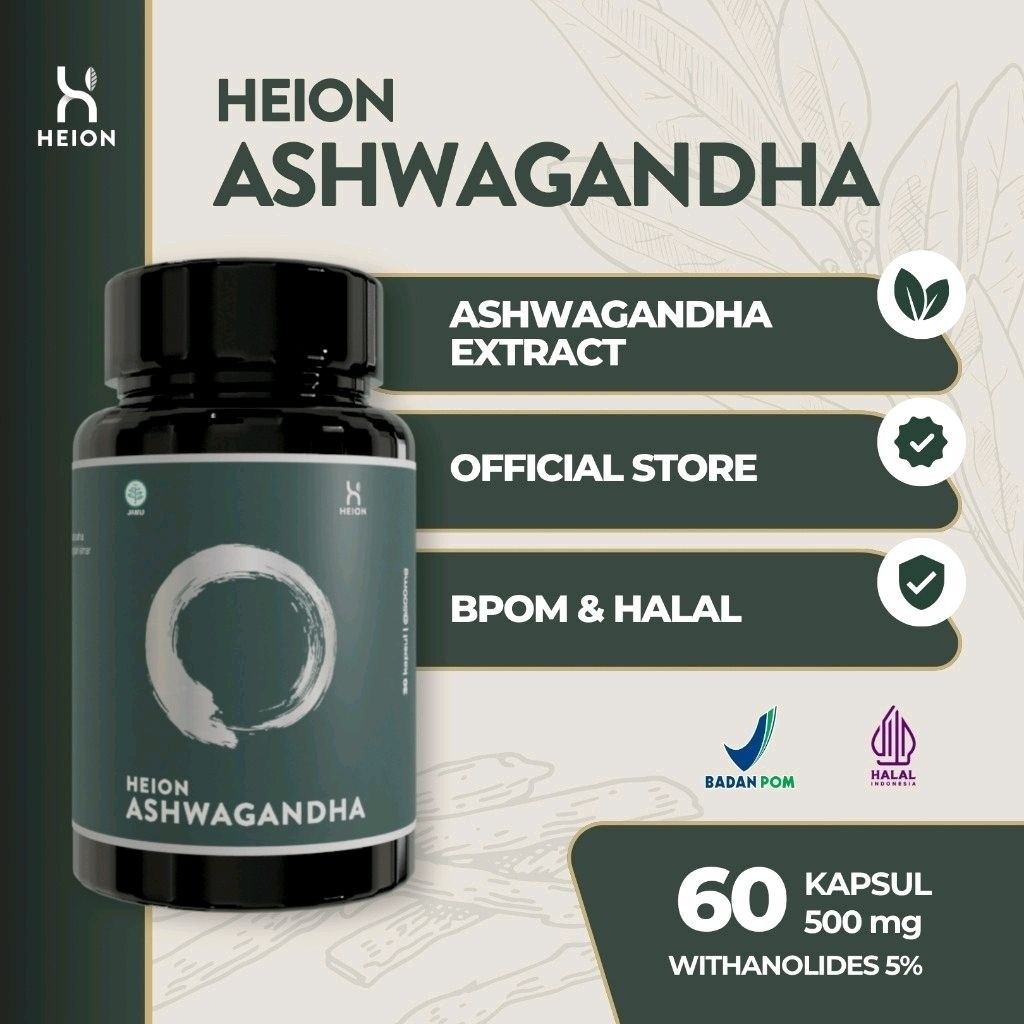 HEION ASHWAGANDHA+ (60 KAPSUL) / ASHWAGANDHA EXTRACT @500MG
