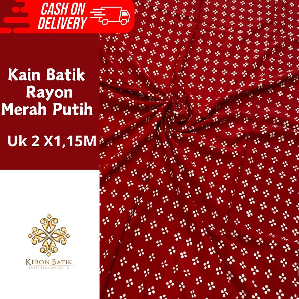 Kain Batik Rayon Merah Putih Bahan Rok Lilit 2508050001