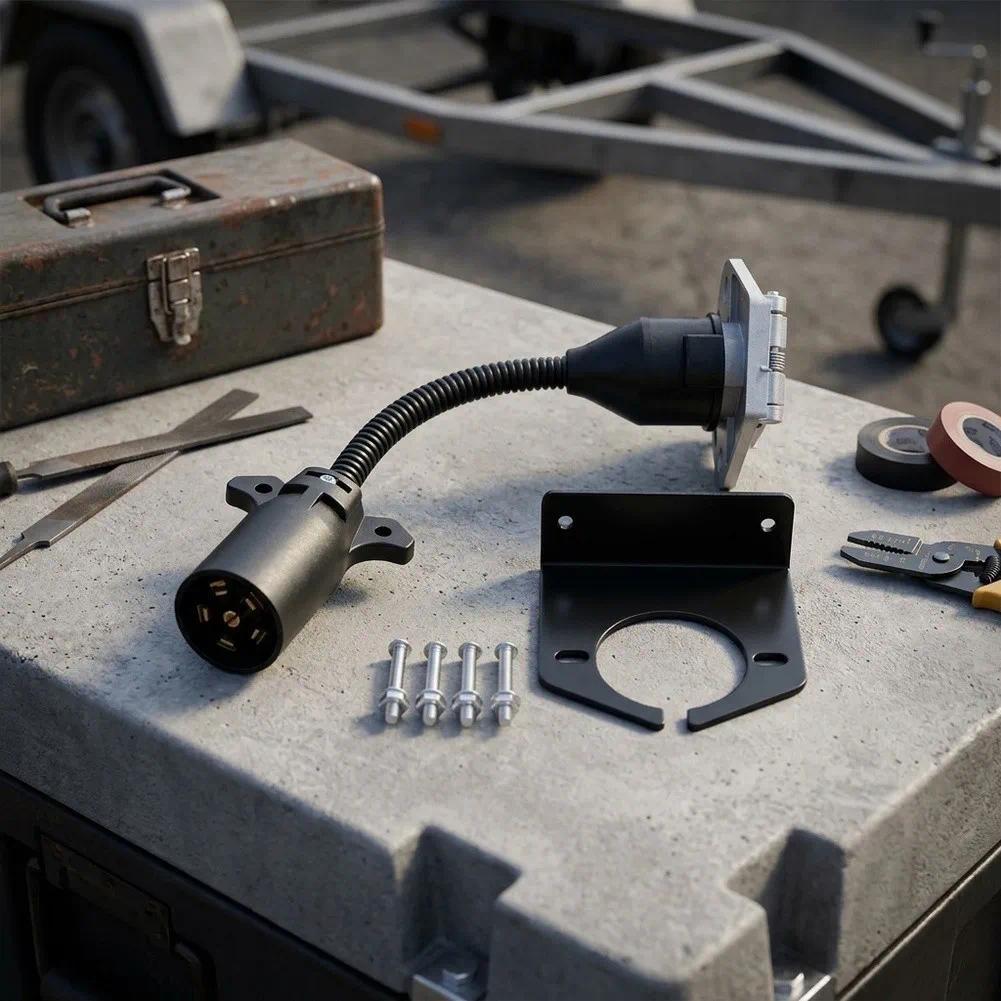 Secure Trailer Connection Trailer Adapter 7-pin Trailer Adapter Enhanced Towing Safety Reliable Elec