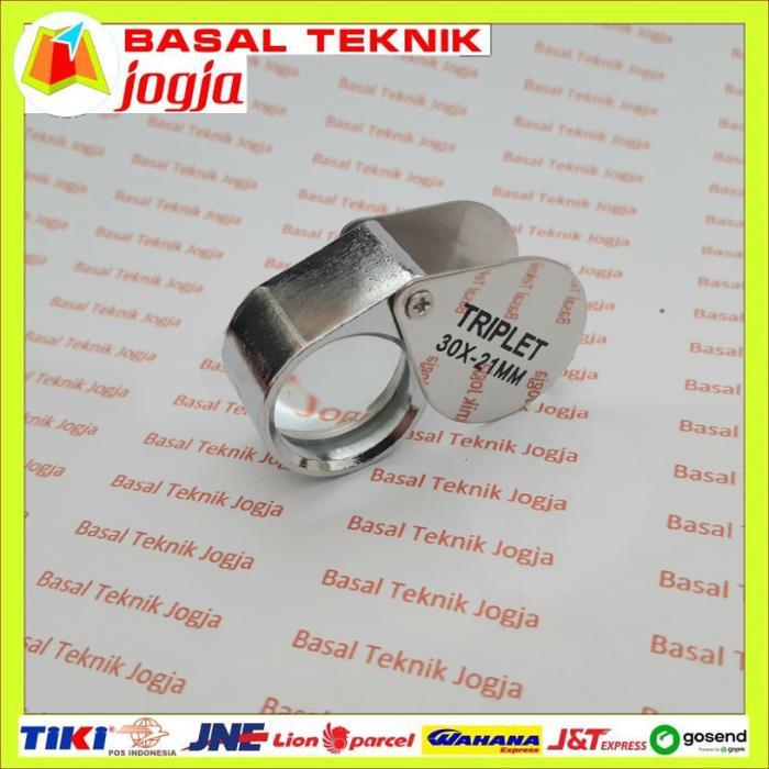 Loupe lup geologi kaca pembesar batu batuan stainless steel 30x 21