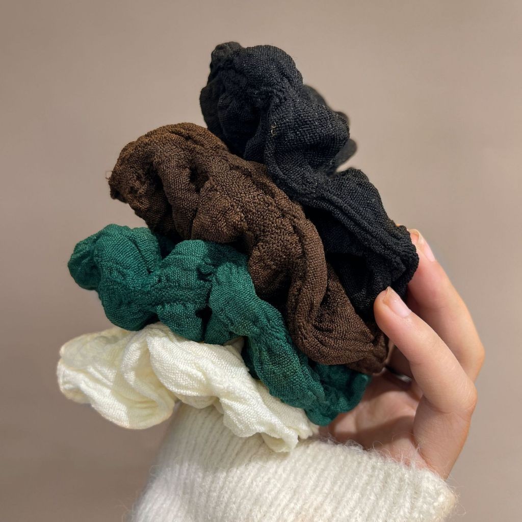 Ikat Rambut Scrunchie Korea Hairband Scrunchies Gelang Kunciran Cepol Jilbab Lingkar Besar Gaya Kore