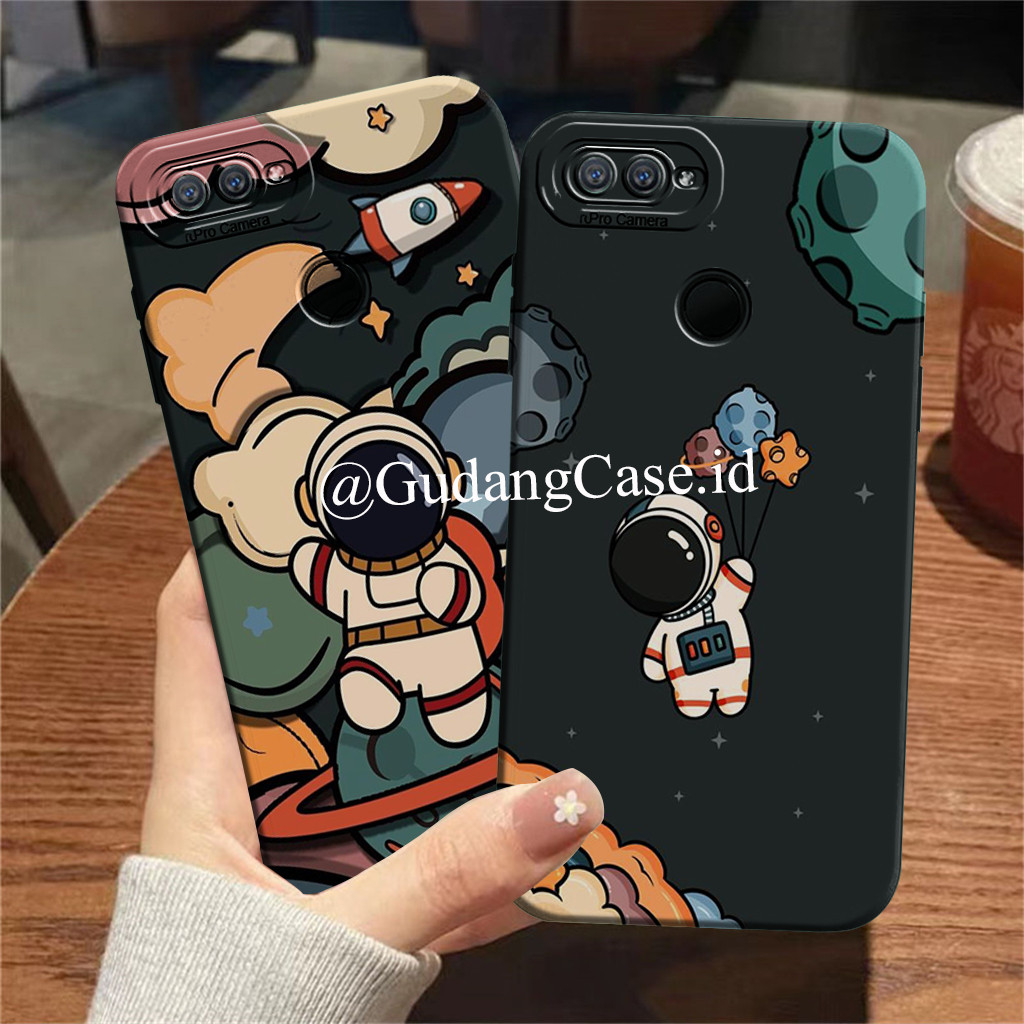 Cassing Oppo A7 A5S A3S A1K C2 Case Pelindung Kamera Motif Astronot Nasa