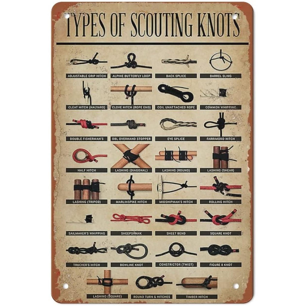 

1p,Scout Types Of Scouting Knots Metal Tin Sign,Some Boys are Just Born with Scout Spirit in Their Souls Aluminum Metal Home Pos