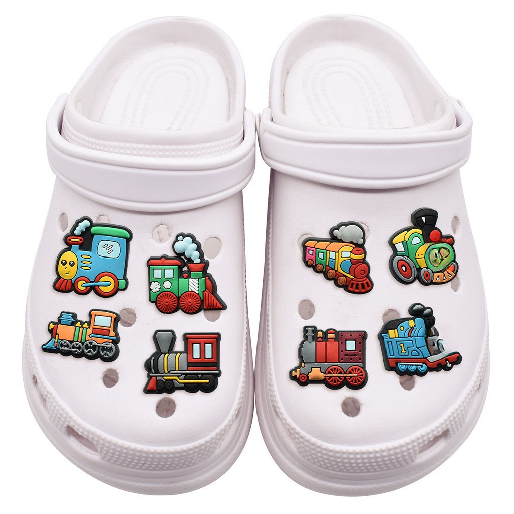 Jibb  595 Pin Kartun Logo Permainan Kereta Klasik Shoe Charms DIY Sandal Baim Kodok Aksesori Tempela