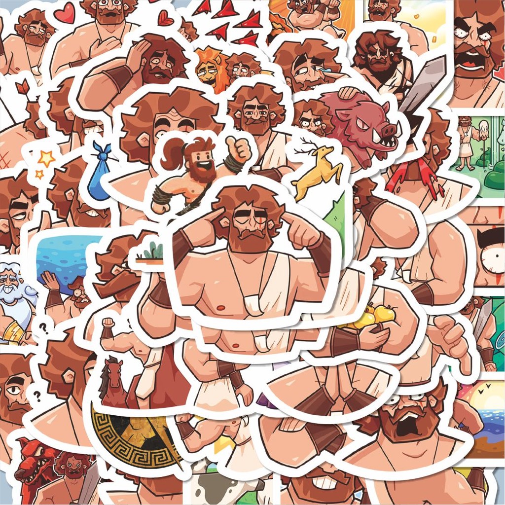 

100PCS Lucu Stiker Kartun Funny Hercules Stiker Aesthetic Stiker Anti Air Stikers Berperekat Waterproof sticker decal buat Motor Helm Buku Journal Koper Casing HP Laptop Botol Minum Hadiah anak