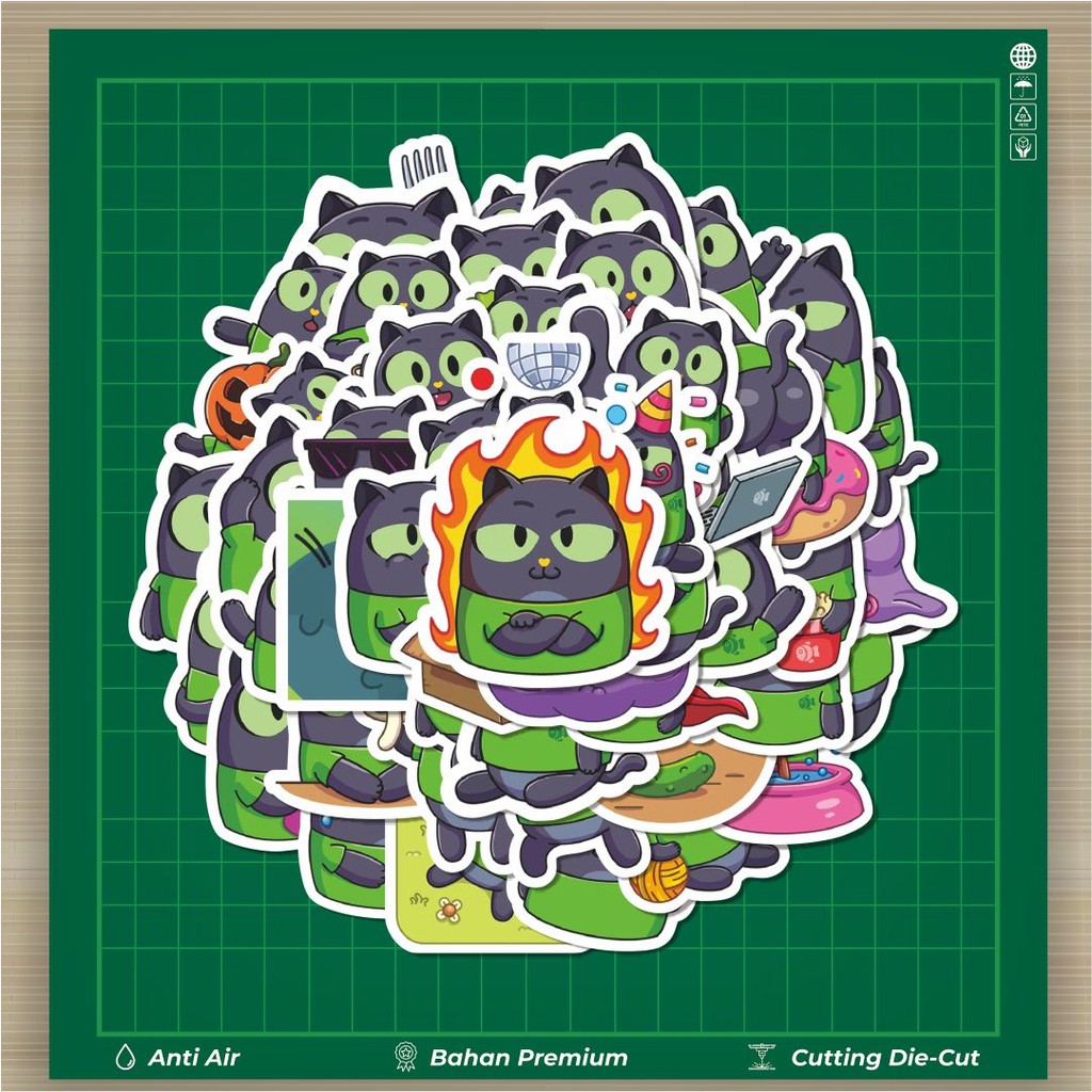 

HOT 50 PCS STIKER Stiker Kartun Funny Black Kitten Stiker Fashion Cars Decal Dingin Kartu Album Custom Vinyl Anti Air- Sticker Aesthetic Buku Journal Koper Casing HP Tablet Laptop Helm Motor Botol Minum