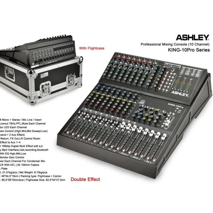 ASHLEY KING 10 PRO MIXER ASHLEY KING 10PRO ORIGINAL 10 CHANNEL FREE KOPER HARDCASE