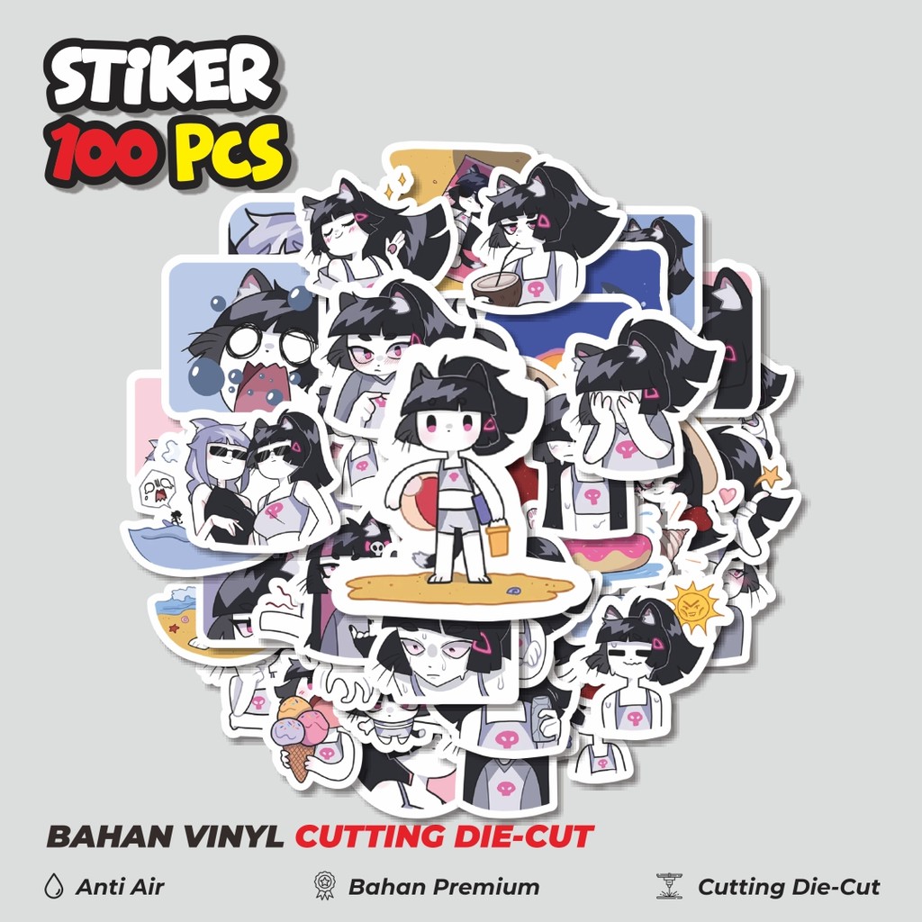 

Terbaru! 50 pcs Stiker Kartun Summer Zizi Cute Dekorasi Lucu Kreatif untuk Notebook, Skateboard, HP