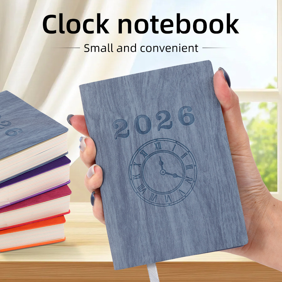 

365-Day 2026 Portable A6 Pocket Planner Pu Cover Daily Weekly Schedule Notebook Calendar Journal School Office Supplies Agenda