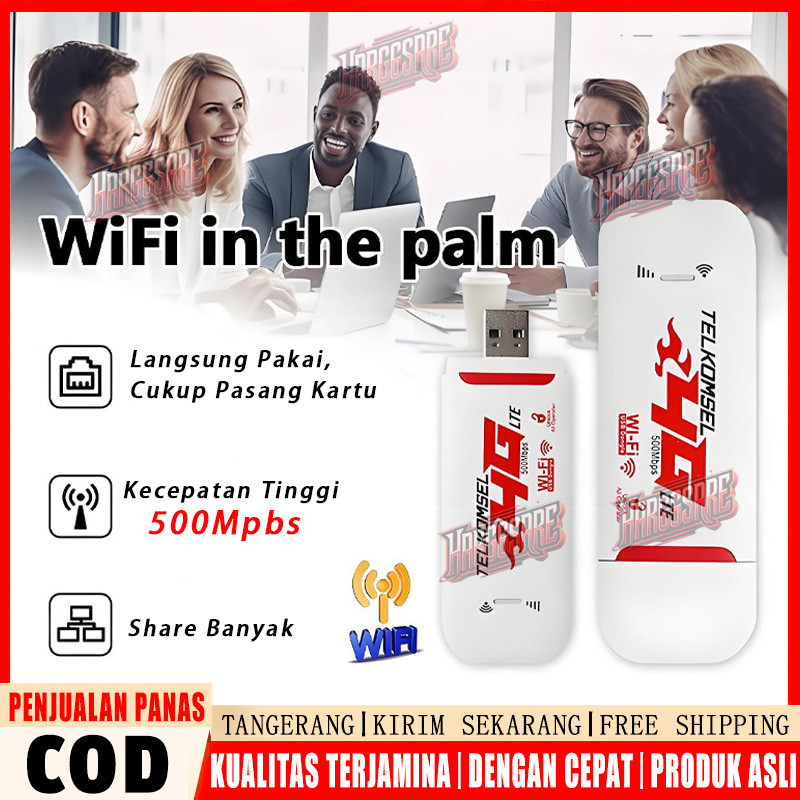 USB WiFi Modem 4G LTE 500Mbps Portable Router Hotspot Mini USB Mobile WiFi Semua Operator GSM Telkom