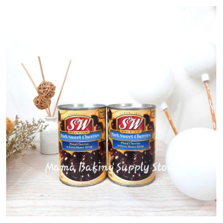 

S&W SW Dark Sweet Black Cherries Dark Cherry Ceri Hitam Kaleng 439g