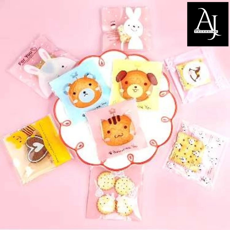 

[1 Pack] Plastik Opp 10x10 cm Cookies Kue Candy Brownies Packaging lucu