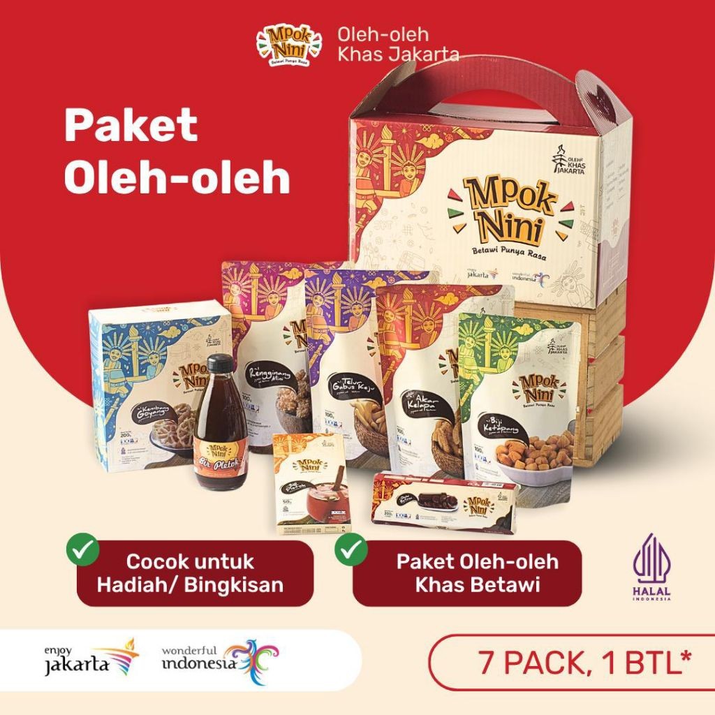 

Paket Oleh-Oleh Khas Jakarta | Mpok Nini | Premium Oleh Oleh Jakarta | Jajanan Betawi