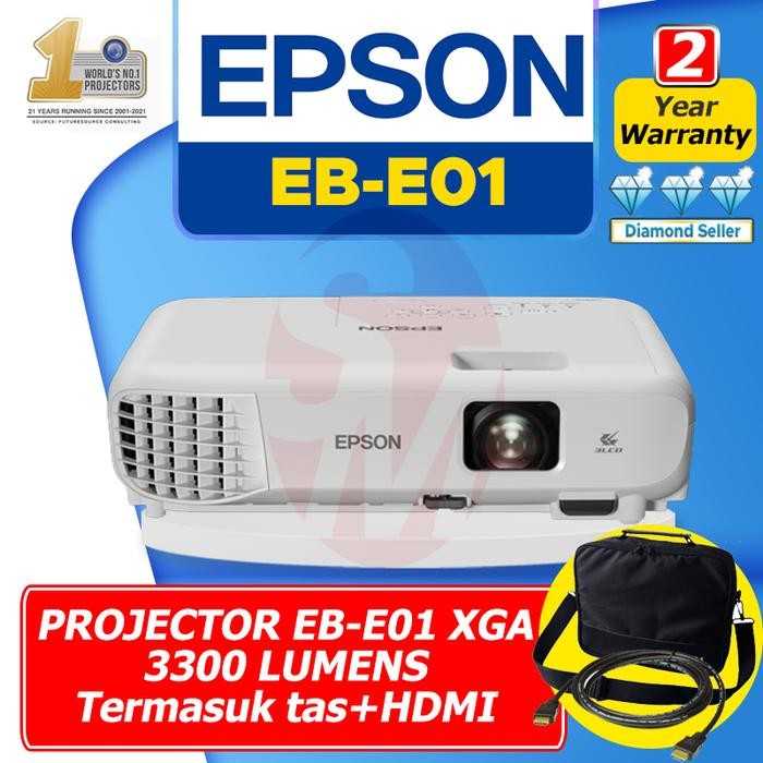 PROYEKTOR EPSON EB-E600 XGA 3LCD 3400 Lumens TKDN Pengganti EB-E500 E500 Resmi - EPSON EB E01