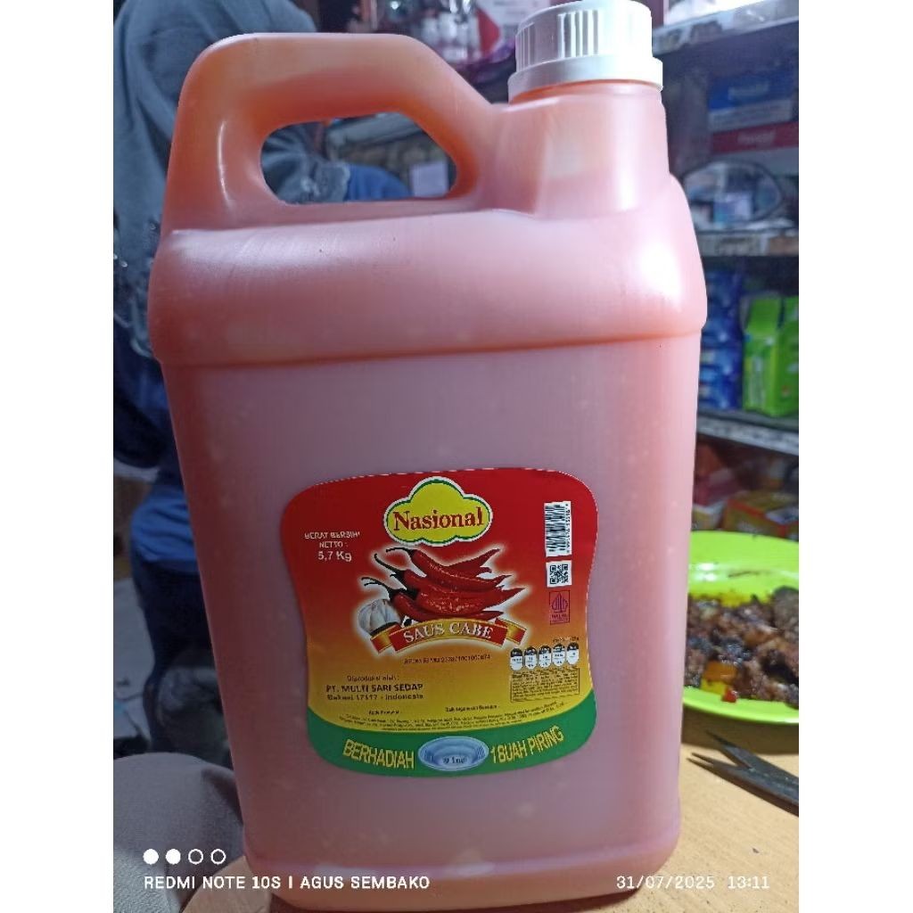 

Sambal Nasional Saus Cabe 5.7 Kg Jerigen