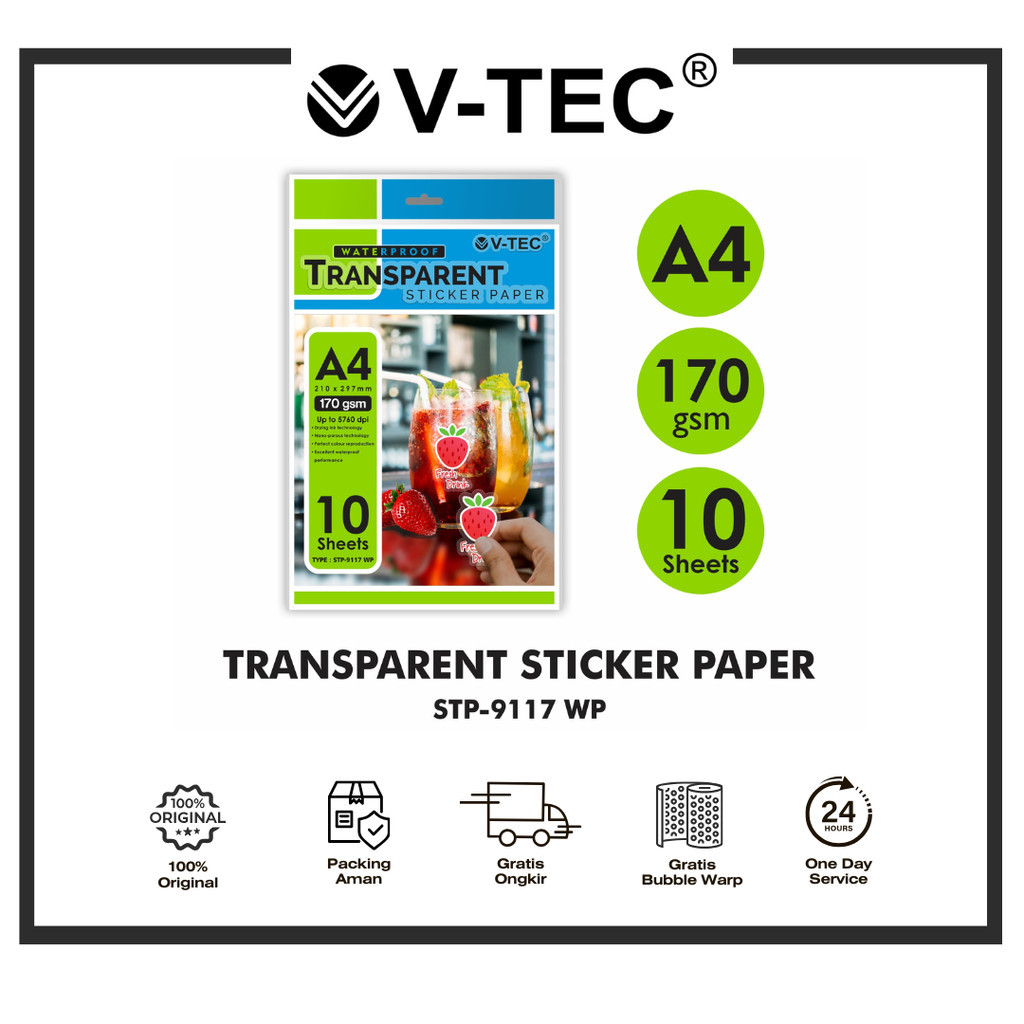 

V-TEC STICKER TRANSPARAN A4 STP - 9117