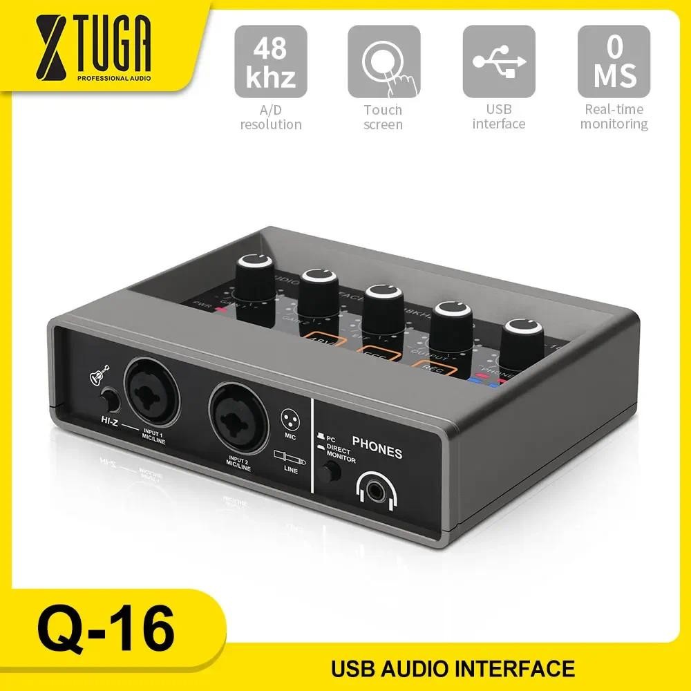 XTUGA Q-16 Professional Audio Mixer USB Audio Interface Sound Card DJ Equipment Recording Studio Ele
