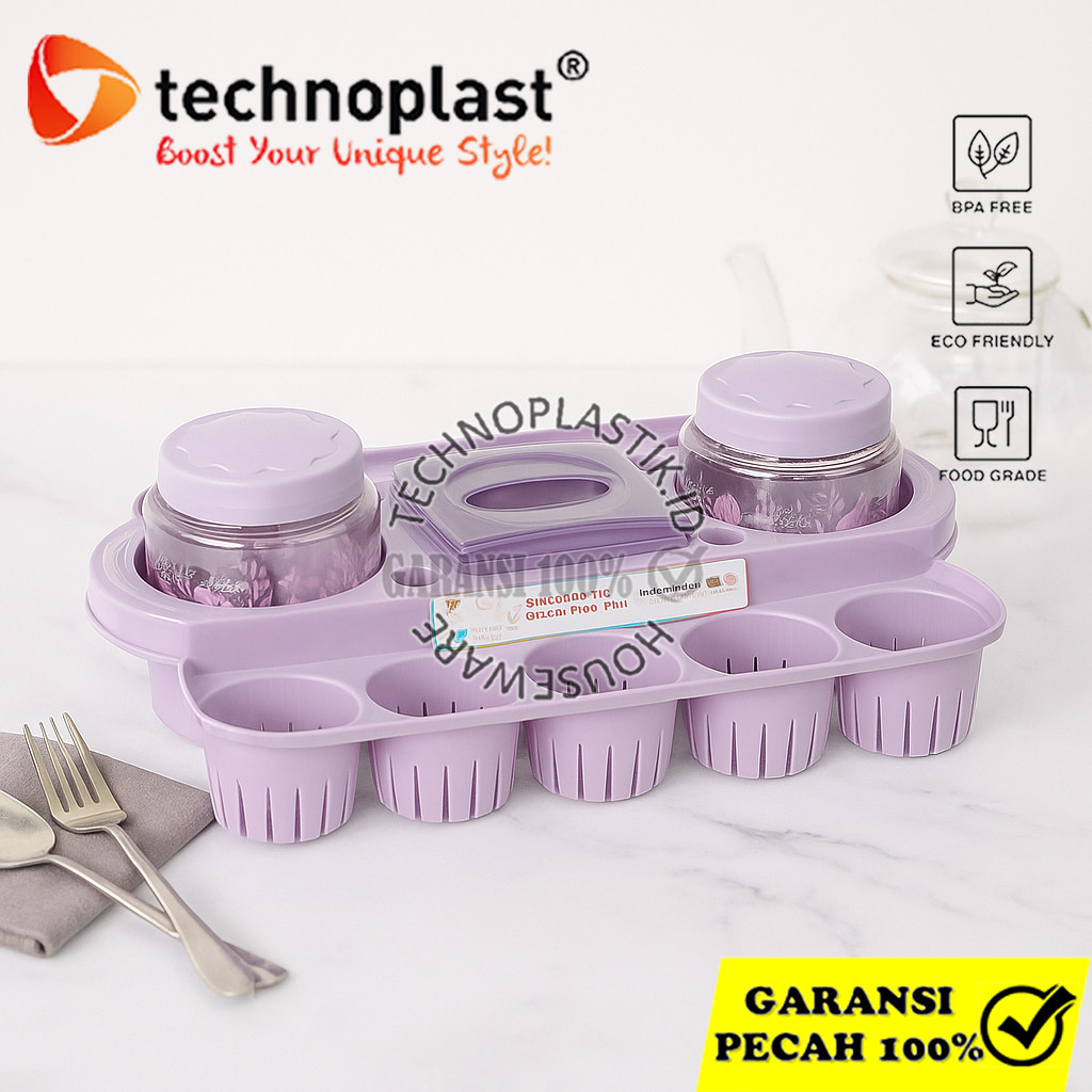 TECHNOPLAST Treasure Water Snack Serving Set |Tempat Rak Aqua Toples