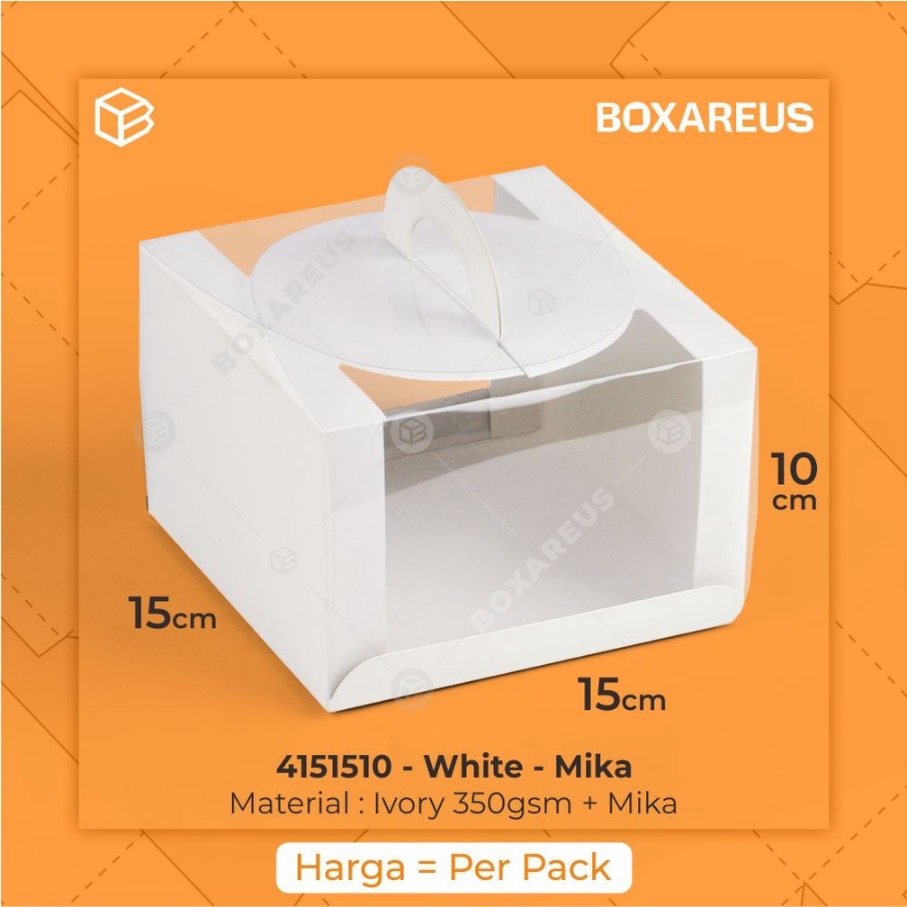 

Gable Mika Kotak Kue Cake Box Mini Cake Kemasan Packaging | 4151510 WHITE (20pc)