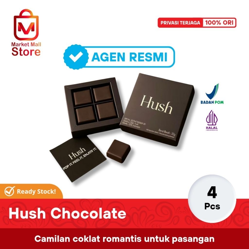 

9.9 Hush Chocolate Milk Dark Coklat Couple For Women and Men Snack Cokelat ( Isi 4 Pcs)