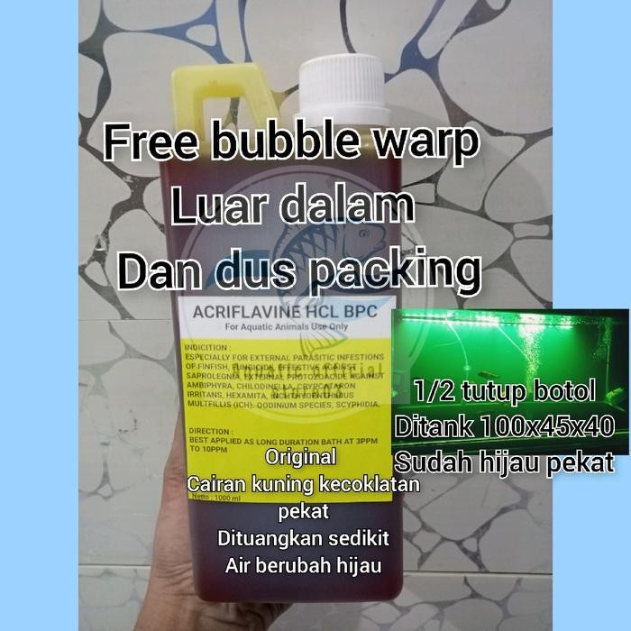 Acriflavine hcl 1 liter / acriflavine / acriflavine 1 liter / obat ikan / obat jamur - -