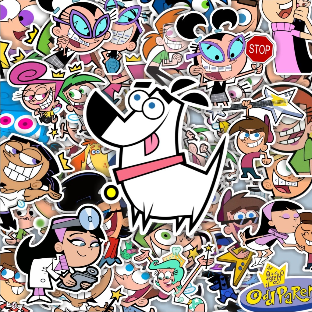 

100PCS Lucu Stiker Kartun The Fairly Oddparents Stiker Aesthetic Stiker Anti Air Stikers Berperekat Waterproof sticker decal buat Motor Helm Buku Journal Koper Casing HP Laptop Botol Minum Hadiah anak