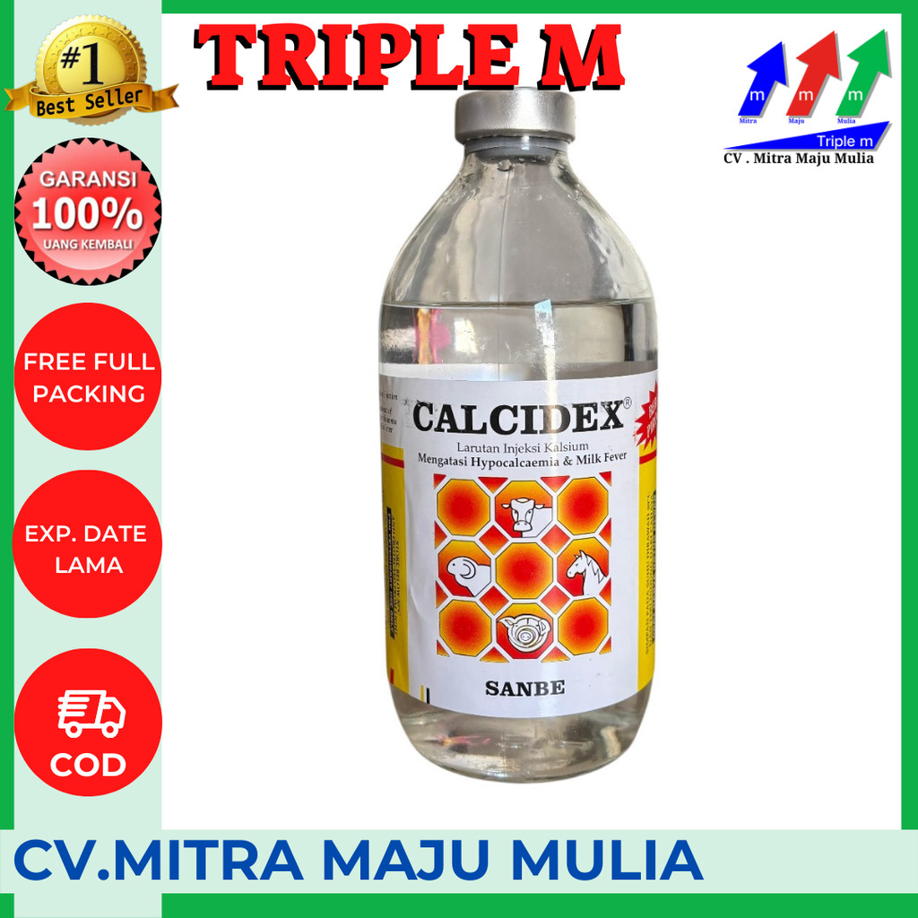 Calcidex 500 ml Larutan Injeksi Kalsium Sapi Kambing Kuda