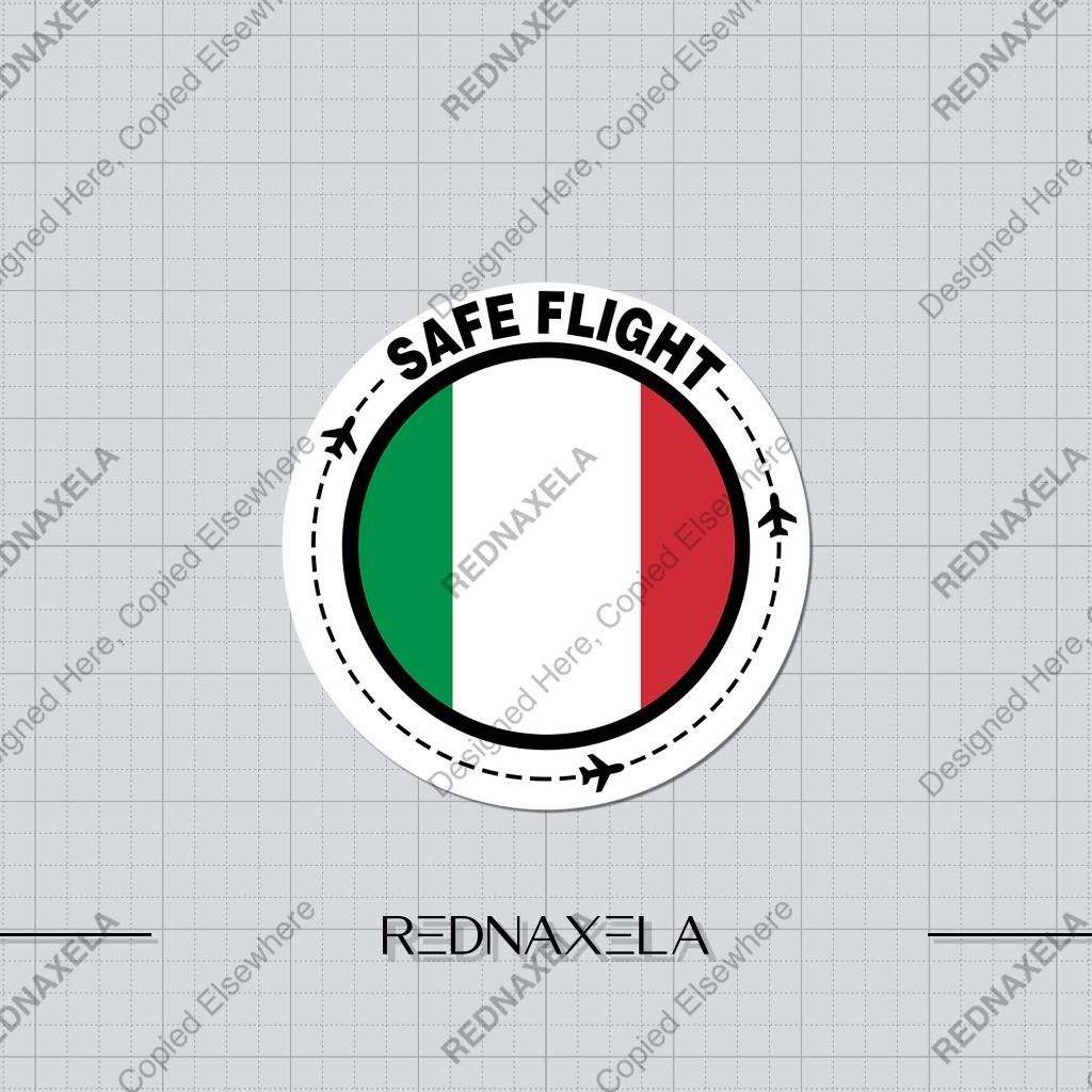 

Stiker Vinyl Safe Flight Country Italy Stiker Koper Outdoor Waterproof Sticker