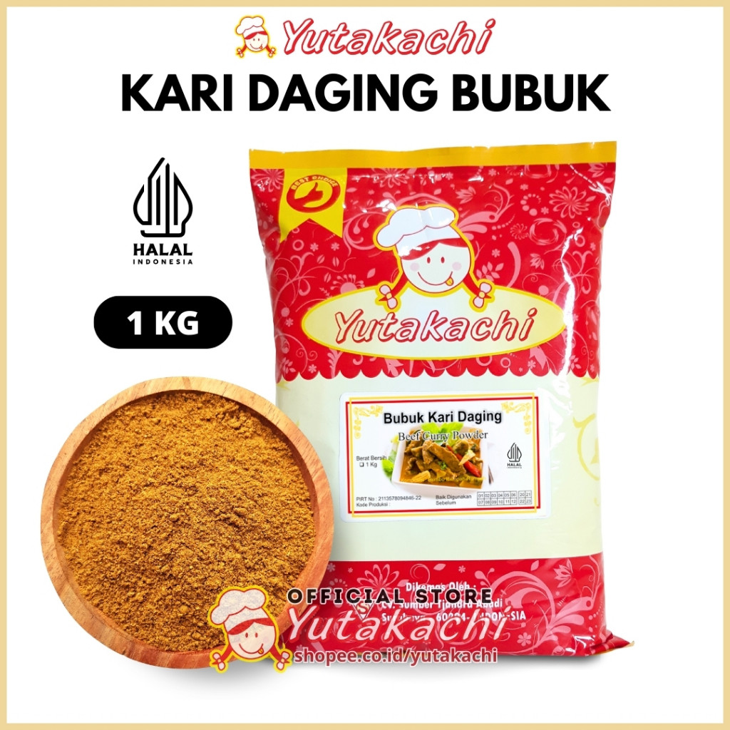 

Bumbu Kari Daging 1 Kg Yutakachi / Indian Beef Curry Powder / Bubuk Kare Halal / Bumbu Masak India