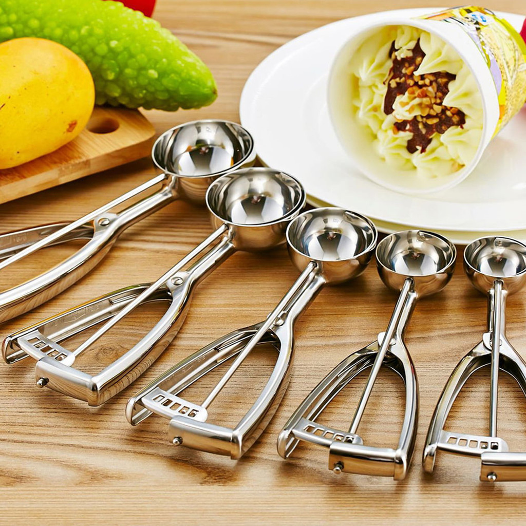 Stainless Steel Ice Cream Scoop Ice Cream Scoop With Trigger Suitable For Ice Cream Cookies Cake Dou