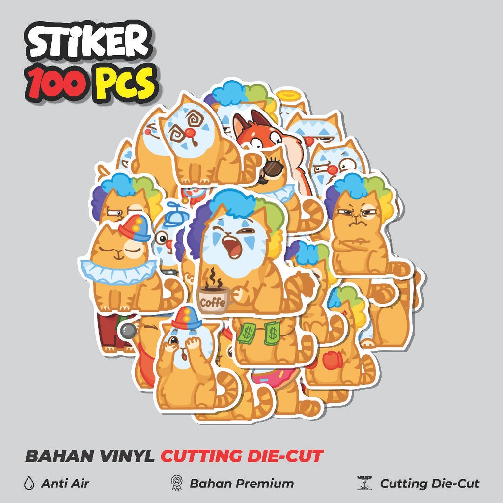 

Terbaru! 50 pcs Stiker Funny Cat Peach [Kucing] Dekorasi Lucu Kreatif untuk Notebook, Skateboard, HP