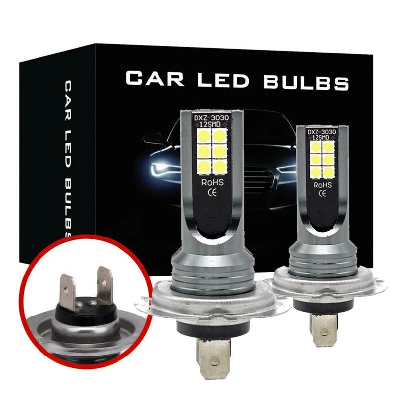 Kit Bohlam Lampu Depan Mobil H7 Tahan Air Bohlam Lampu Kabut Otomatis Led Canbus Super Terang 6000K 