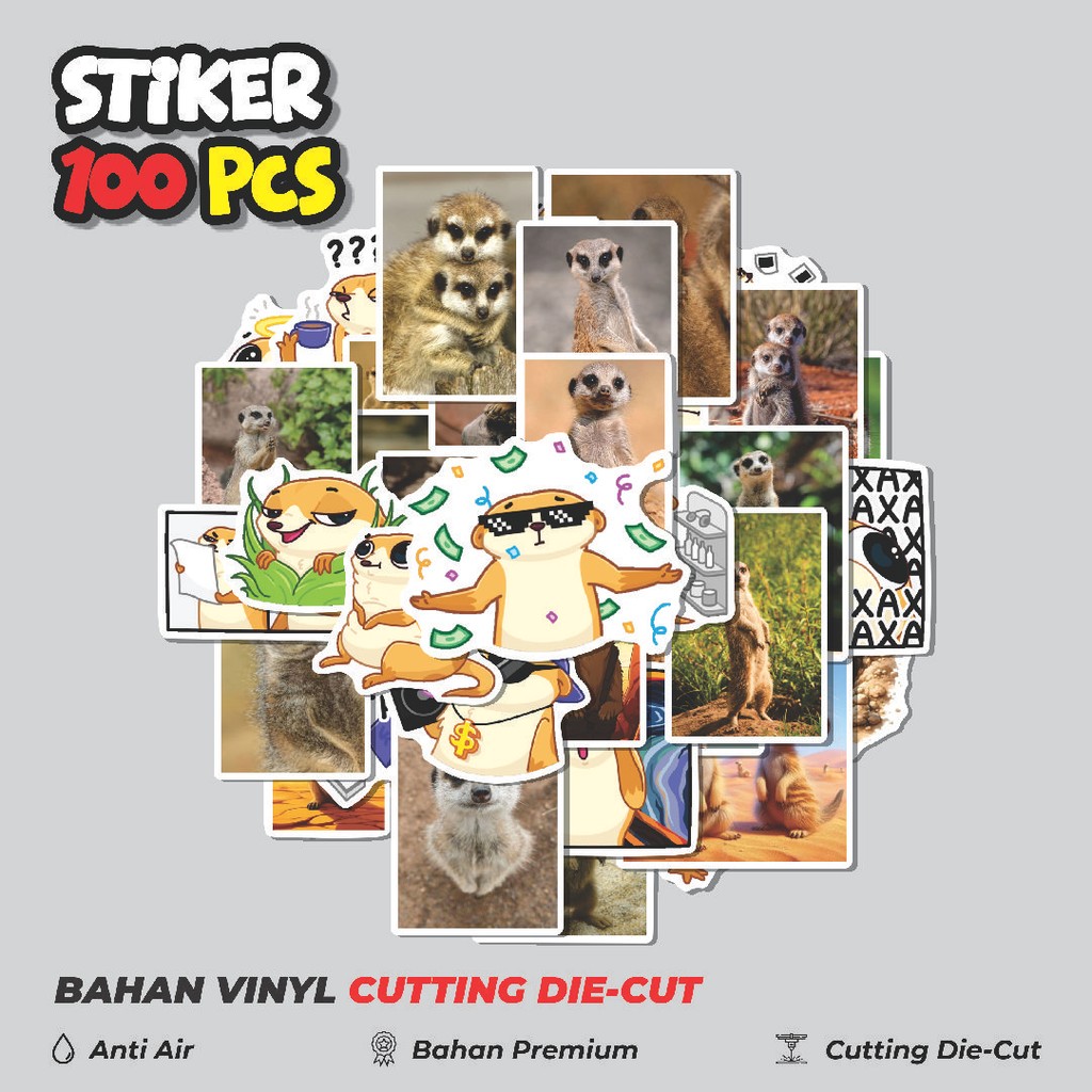 

Terbaru! 50 pcs Stiker Animal Surik Dekorasi Lucu Kreatif untuk Notebook, Skateboard, HP