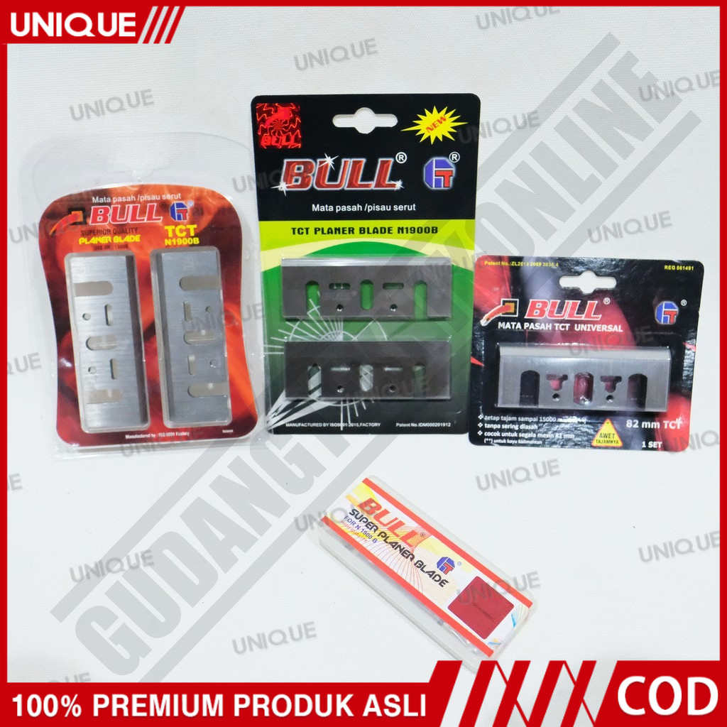 UNIQUE Mata Pisau Planer N1900B BULL / Mata Pisau Pasah Serut Kayu BULL TCT N 1900B 82mm