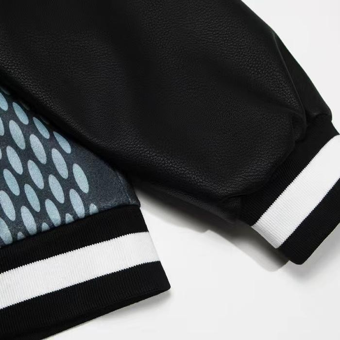 jacket baseball cowok sleting zipper jaket varsity wool terbaru