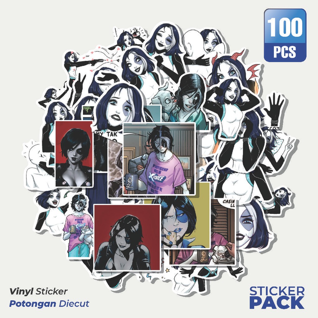 

100 PCS STIKER Domino Girls Waterproof Aesthetic- Untuk Laptop, Motor, dan Helm - Paper Stationery Pack